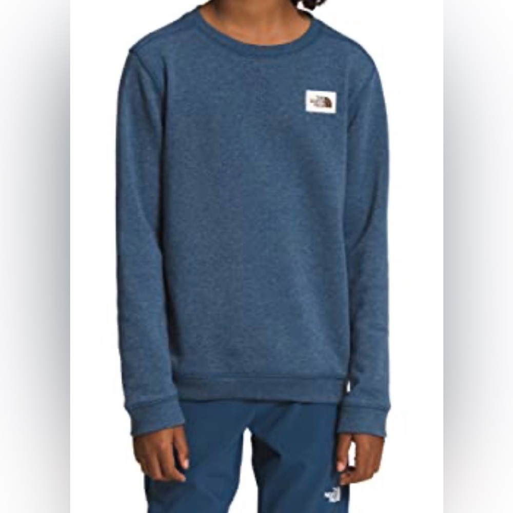 The North Face Heritage Patch Teen Boys Blue Classic Sweatshirt Size Large‎